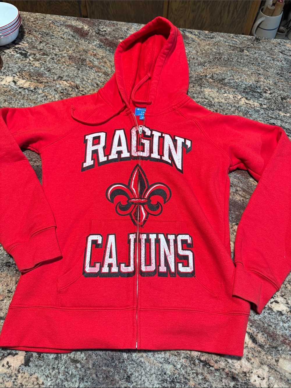Champion Red Ragin' Cajuns Zip Hoodie